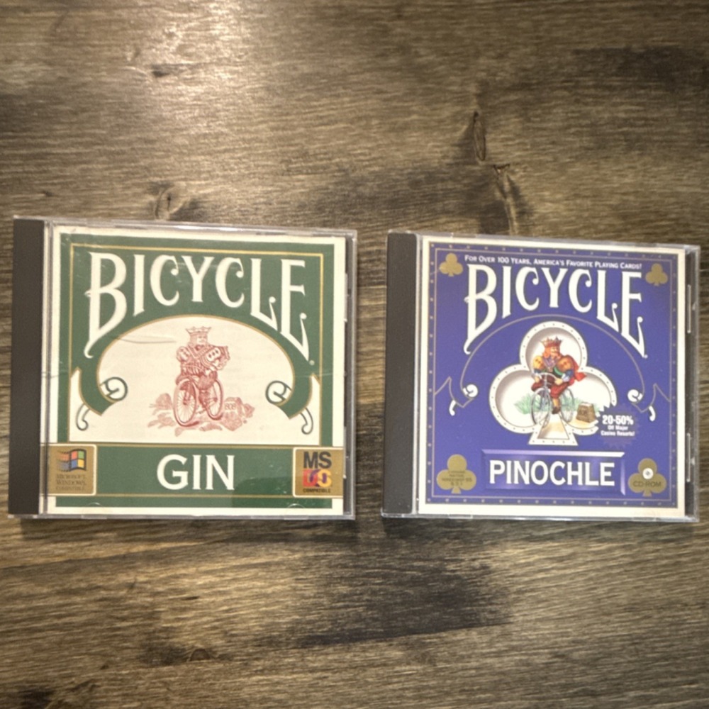 Vintage Bicycle Gin & Pinochle Card Games CD-ROM Windows